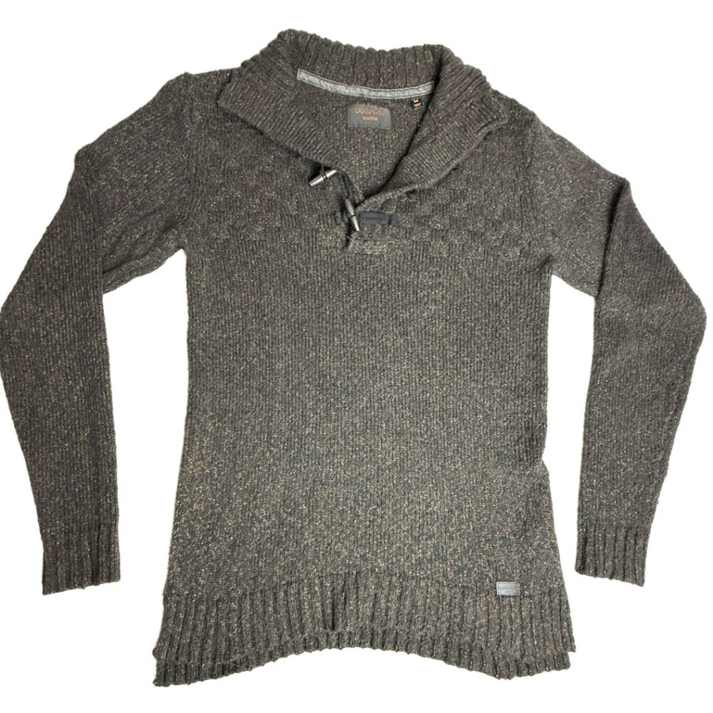 Outpost Makers Mock Neck Chunky Sweater size M Men Brown Toggle Button Fisherman